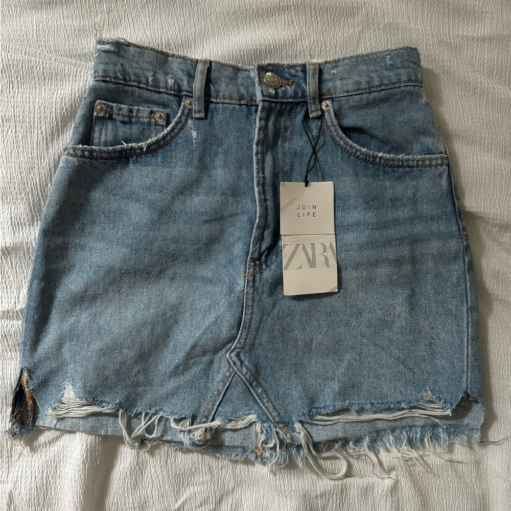 Y2K Denim Mini Skirt Zara XS NWT